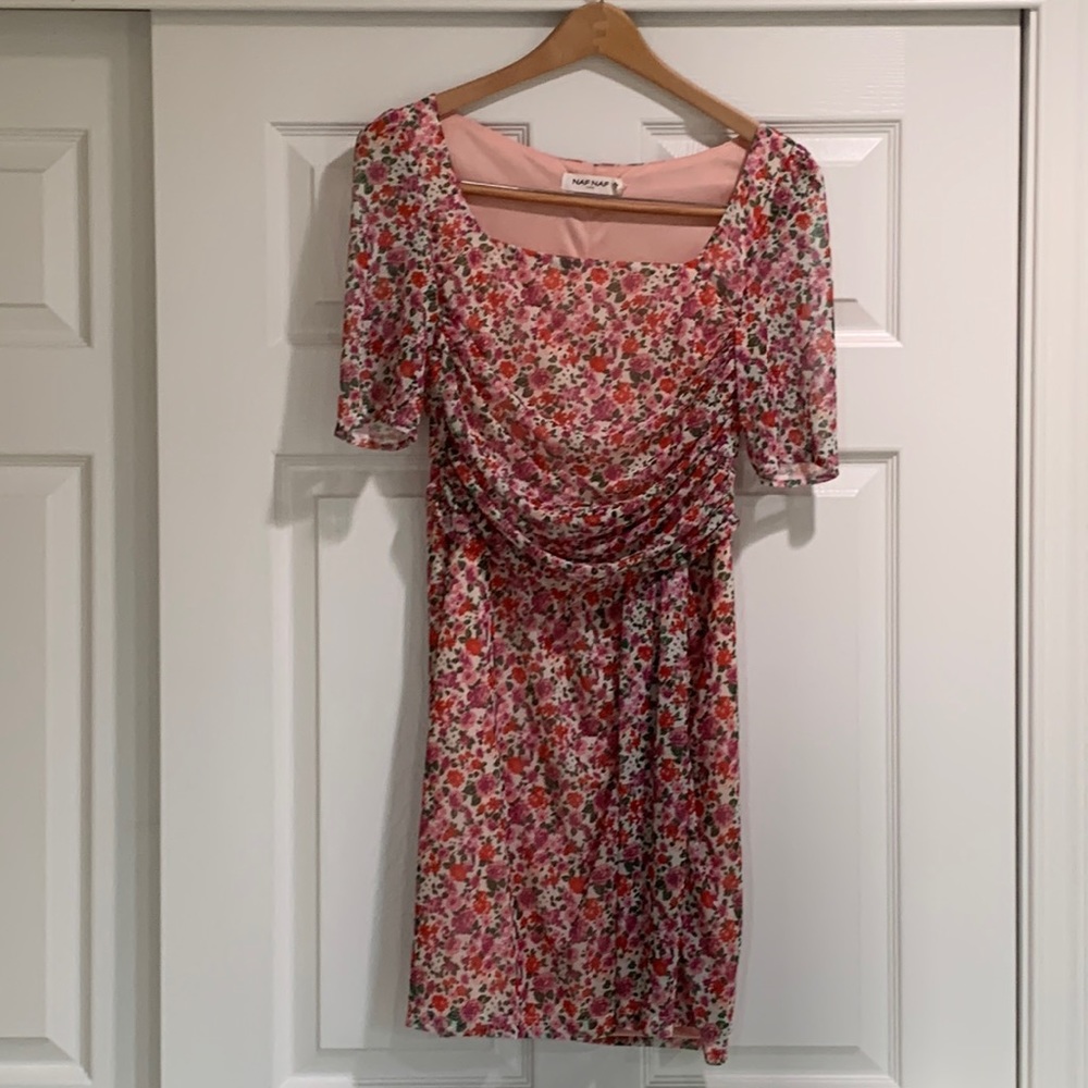 NAF NAF Vicky Rose Dress - Size 38